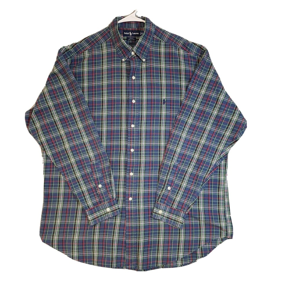 Ralph Lauren Shirt Men XL Multicolor Vintage Plaid Blake Long Sleeve